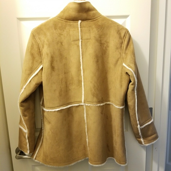 Suede Like /Fur Lined Jacket Mid Length - Picture 5 of 8